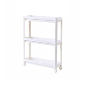 Decopatent - Smal Keukenrek opbergrek 3 laags op Wieltjes met Vakken - Smalle kast - Keukentrolley met wielen - Badkamer - Nisrek - Afm: 44 x 17 x 70 Cm