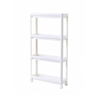 Decopatent - Smal Keukenrek opbergrek 4 laags op Wieltjes met Vakken - Smalle kast - Keukentrolley met wielen - Badkamer - Nisrek - Afm: 44 x 17 x 100 Cm