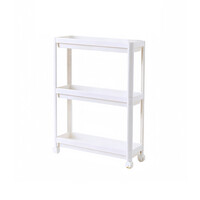 Decopatent - Smal Keukenrek opbergrek 3 laags op Wieltjes met Vakken - Smalle kast - Keukentrolley met wielen - Badkamer - Nisrek - Afm: 53 x 17 x 70 Cm