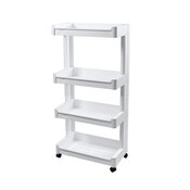 Decopatent - Smal Keukenrek opbergrek 4 laags op Wieltjes met Vakken - Smalle kast - Keukentrolley met wielen - Badkamer - Nisrek - Afm: 45.5 x 26 x 77 Cm