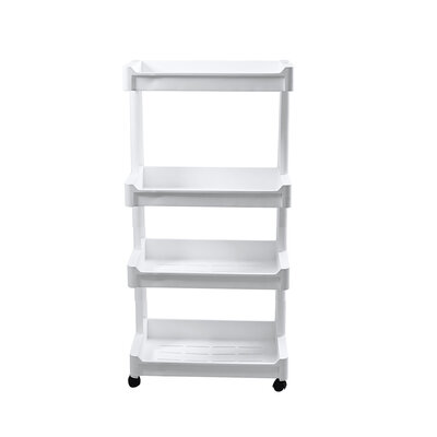 Decopatent - Smal Keukenrek opbergrek 4 laags op Wieltjes met Vakken - Smalle kast - Keukentrolley met wielen - Badkamer - Nisrek - Afm: 45.5 x 26 x 77 Cm