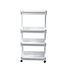 Decopatent - Smal Keukenrek opbergrek 4 laags op Wieltjes met Vakken - Smalle kast - Keukentrolley met wielen - Badkamer - Nisrek - Afm: 45.5 x 26 x 77 Cm