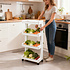 Decopatent - Smal Keukenrek opbergrek 4 laags op Wieltjes met Vakken - Smalle kast - Keukentrolley met wielen - Badkamer - Nisrek - Afm: 45.5 x 26 x 105.5 Cm