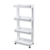 Decopatent - Smal Keukenrek opbergrek 4 laags op Wieltjes met Vakken - Smalle kast - Keukentrolley met wielen - Badkamer - Nisrek - Afm: 45.5 x 26 x 105.5 Cm