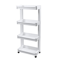 Decopatent - Smal Keukenrek opbergrek 4 laags op Wieltjes met Vakken - Smalle kast - Keukentrolley met wielen - Badkamer - Nisrek - Afm: 45.5 x 26 x 105.5 Cm