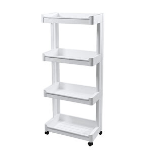 Decopatent - Smal Keukenrek opbergrek 4 laags op Wieltjes met Vakken - Smalle kast - Keukentrolley met wielen - Badkamer - Nisrek - Afm: 45.5 x 26 x 105.5 Cm