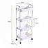 Decopatent - Smal Keukenrek opbergrek 4 laags op Wieltjes met Vakken - Smalle kast - Keukentrolley met wielen - Badkamer - Nisrek - Afm: 42 x  27.5 x 103 Cm