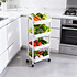 Decopatent - Smal Keukenrek opbergrek 4 laags op Wieltjes met Vakken - Smalle kast - Keukentrolley met wielen - Badkamer - Nisrek - Afm: 42 x  27.5 x 103 Cm
