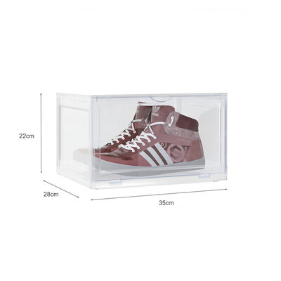 Decopatent - Schoenen Opbergsysteem Schoenenbox - Schoenendoos Transparant - Sneakerbox - Shoebox - Schoenen opbergen - Stapelbaar - Display doos voor Sneakers & Pumps - Organizer - Collector Storagebox Display - Kleur: TRANSPARANT - 1 Stuk