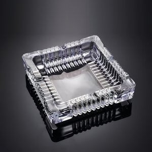 Decopatent - Luxe Glazen Asbak Vierkant 15 Cm - Transparant Design - Stevig Glas - Vierkante Asbak voor Binnen en Buiten gebruik - Stijlvolle Ronde Asbak - Afm: 15 x 15 x 4.2 Cm.