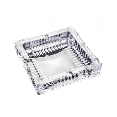 Decopatent - Luxe Glazen Asbak Vierkant 15 Cm - Transparant Design - Stevig Glas - Vierkante Asbak voor Binnen en Buiten gebruik - Stijlvolle Ronde Asbak - Afm: 15 x 15 x 4.2 Cm.