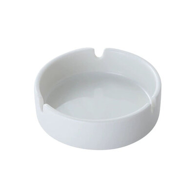 Decopatent - 6 Stuks Asbak Rond 10.4 Cm - Voordeelverpakking - Thuis / Horeca / Terras / Tafel Asbakken - Stapelbare Asbakken Set - Asbak voor Binnen en Buiten gebruik - Stijlvolle Keramiek Ronde Asbak - Afm: 10.4 x 10.4 x 3 Cm. - Kleur: WIT