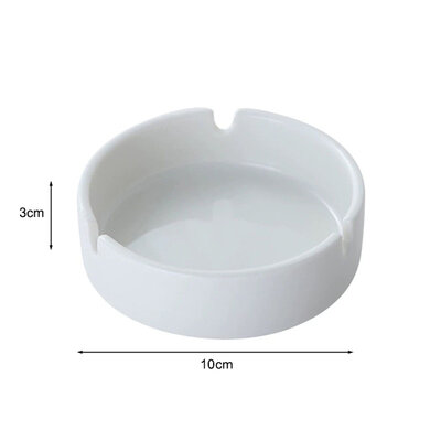Decopatent - 6 Stuks Asbak Rond 10.4 Cm - Voordeelverpakking - Thuis / Horeca / Terras / Tafel Asbakken - Stapelbare Asbakken Set - Asbak voor Binnen en Buiten gebruik - Stijlvolle Keramiek Ronde Asbak - Afm: 10.4 x 10.4 x 3 Cm. - Kleur: WIT