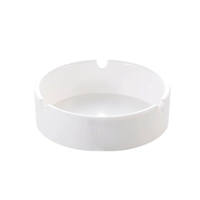 Decopatent - 6 Stuks Asbak Rond 10.4 Cm - Voordeelverpakking - Thuis / Horeca / Terras / Tafel Asbakken - Stapelbare Asbakken Set - Asbak voor Binnen en Buiten gebruik - Stijlvolle Keramiek Ronde Asbak - Afm: 10.4 x 10.4 x 3 Cm. - Kleur: WIT