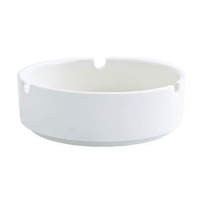 Decopatent - 6 Stuks Asbak Rond 10.4 Cm - Voordeelverpakking - Thuis / Horeca / Terras / Tafel Asbakken - Stapelbare Asbakken Set - Asbak voor Binnen en Buiten gebruik - Stijlvolle Keramiek Ronde Asbak - Afm: 10.4 x 10.4 x 3 Cm. - Kleur: WIT