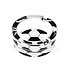 Decopatent - 6 Stuks Glazen Asbak Rond 8.3 Cm - VOETBAL Design - Stevig Glas - Asbak voor Binnen en Buiten gebruik - Stijlvolle Ronde Asbak - Voordeelverpakking - Afm: 8.3 x 8.3 x 3.4 Cm.