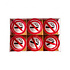 Decopatent - 6 Stuks Glazen Asbak Rond 13 Cm - NO SMOKING / Verboden te Roken Design - Stevig Glas - Asbak voor Binnen en Buiten gebruik - Stijlvolle Ronde Asbak - Voordeelverpakking - Afm: 13 x 13 x 4.5 Cm.