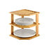 Decopatent - 3 Laags Hoek Keuken Opbergrek - Staand Rek met 3 etages voor Keuken - Corner Keukenrek - Hoekrek - Bamboe Hout - Afm 25 x 25 x 25 Cm.