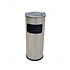 Decopatent - Staande Asbak met RVS Afvalbak - Rond - Asbak Voor Buiten - Vloerasbak - Buitenasbak Groot - Rookpaal - Asbakken - Afm: 25 x 25 x 60,5 Cm. - Kleur: Zilver