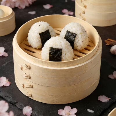 Decopatent - 3 Delig Stoommandje met deksel  - Ø15 Cm - Bamboe Hout - Rijst Stoommanden - Stomer - Steamer Cooker - Dim Sum Stoomschaal