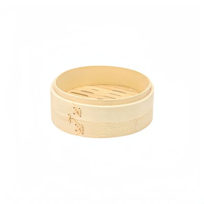 Decopatent - 3 Delig Stoommandje met deksel  - Ø18 Cm - Bamboe Hout - Rijst Stoommanden - Stomer - Steamer Cooker - Dim Sum Stoomschaal