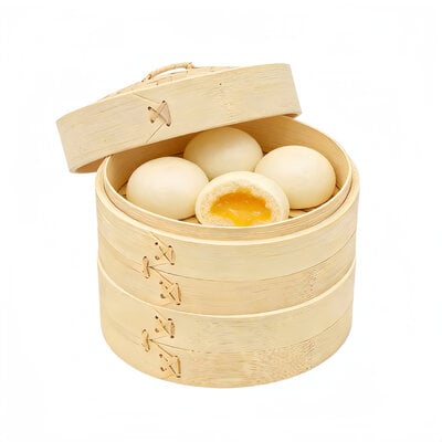 Decopatent - 3 Delig Stoommandje met deksel  - Ø18 Cm - Bamboe Hout - Rijst Stoommanden - Stomer - Steamer Cooker - Dim Sum Stoomschaal