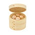 Decopatent - 3 Delig Stoommandje met deksel  - Ø18 Cm - Bamboe Hout - Rijst Stoommanden - Stomer - Steamer Cooker - Dim Sum Stoomschaal