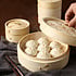 Decopatent - 3 Delig Stoommandje met deksel  - Ø18 Cm - Bamboe Hout - Rijst Stoommanden - Stomer - Steamer Cooker - Dim Sum Stoomschaal