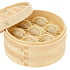 Decopatent - 3 Delig Stoommandje met deksel  - Ø24 Cm - Bamboe Hout - Rijst Stoommanden - Stomer - Steamer Cooker - Dim Sum Stoomschaal