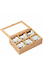 Decopatent - Theedoos 6 vaks - Design theedoos met doorzichtig venster - Theebox met Optil deksel - Theedoos / Opbergdoos - Bamboe Hout - 6 vakken theekist