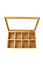 Decopatent - Theedoos 8 vaks - Design theedoos met doorzichtig venster - Theebox met Optil deksel - Theedoos / Opbergdoos - Bamboe Hout - 8 vakken theekist