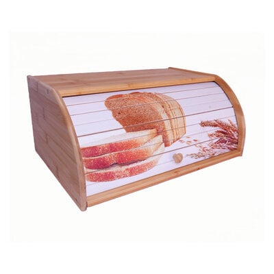 Decopatent - Broodtrommel met rolluik - Bamboe houten brooddoos met Schuifdeksel - Broodtrommel - Brood bewaren en vers houden - Brood Design - Afm: 38 x 26 x 16.5 Cm.