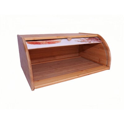 Decopatent - Broodtrommel met rolluik - Bamboe houten brooddoos met Schuifdeksel - Broodtrommel - Brood bewaren en vers houden - Brood Design - Afm: 38 x 26 x 16.5 Cm.