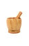 Decopatent - Bamboe Vijzel met Stamper Ø10 cm - Duurzame Houten Vijzel Set - Kruiden & Specerijen Malen - Keuken Accessoire Bamboo