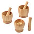 Decopatent - Bamboe Vijzel met Stamper Ø10 cm - Duurzame Houten Vijzel Set - Kruiden & Specerijen Malen - Keuken Accessoire Bamboo