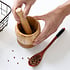 Decopatent - Bamboe Vijzel met Stamper Ø10 cm - Duurzame Houten Vijzel Set - Kruiden & Specerijen Malen - Keuken Accessoire Bamboo