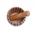 Decopatent - Bamboe Vijzel met Stamper Ø11 cm - Duurzame Houten Vijzel Set - Kruiden & Specerijen Malen - Keuken Accessoire Bamboo
