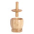 Decopatent - Bamboe Vijzel en Stamper met Deksel - Ø11.8 cm - Duurzame Houten Kruiden Vijzel - Keuken Mortier Set voor Kruiden, Specerijen & Pesto
