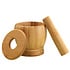 Decopatent - Bamboe Vijzel en Stamper met Deksel - Ø11.8 cm - Duurzame Houten Kruiden Vijzel - Keuken Mortier Set voor Kruiden, Specerijen & Pesto
