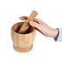 Decopatent - Bamboe Vijzel en Stamper met Deksel - Ø11.8 cm - Duurzame Houten Kruiden Vijzel - Keuken Mortier Set voor Kruiden, Specerijen & Pesto