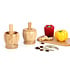 Decopatent - Bamboe Vijzel en Stamper met Deksel - Ø11.8 cm - Duurzame Houten Kruiden Vijzel - Keuken Mortier Set voor Kruiden, Specerijen & Pesto