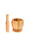 Decopatent - Bamboe Vijzel met Stamper Ø10 cm - Duurzame Houten Vijzel Set - Kruiden & Specerijen Malen - Keuken Accessoire Bamboo