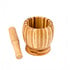 Decopatent - Bamboe Vijzel met Stamper Ø10 cm - Duurzame Houten Vijzel Set - Kruiden & Specerijen Malen - Keuken Accessoire Bamboo