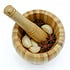 Decopatent - Bamboe Vijzel met Stamper Ø10 cm - Duurzame Houten Vijzel Set - Kruiden & Specerijen Malen - Keuken Accessoire Bamboo