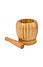 Decopatent - Bamboe Vijzel met Stamper Ø11 cm - Duurzame Houten Vijzel Set - Kruiden & Specerijen Malen - Keuken Accessoire Bamboo