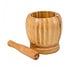 Decopatent - Bamboe Vijzel met Stamper Ø11 cm - Duurzame Houten Vijzel Set - Kruiden & Specerijen Malen - Keuken Accessoire Bamboo