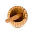 Decopatent - Bamboe Vijzel met Stamper Ø11 cm - Duurzame Houten Vijzel Set - Kruiden & Specerijen Malen - Keuken Accessoire Bamboo