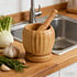 Decopatent - Bamboe Vijzel met Stamper Ø11 cm - Duurzame Houten Vijzel Set - Kruiden & Specerijen Malen - Keuken Accessoire Bamboo