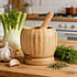 Decopatent - Bamboe Vijzel met Stamper Ø11 cm - Duurzame Houten Vijzel Set - Kruiden & Specerijen Malen - Keuken Accessoire Bamboo