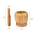 Decopatent - Bamboe Vijzel met Stamper Ø11 cm - Duurzame Houten Vijzel Set - Kruiden & Specerijen Malen - Keuken Accessoire Bamboo